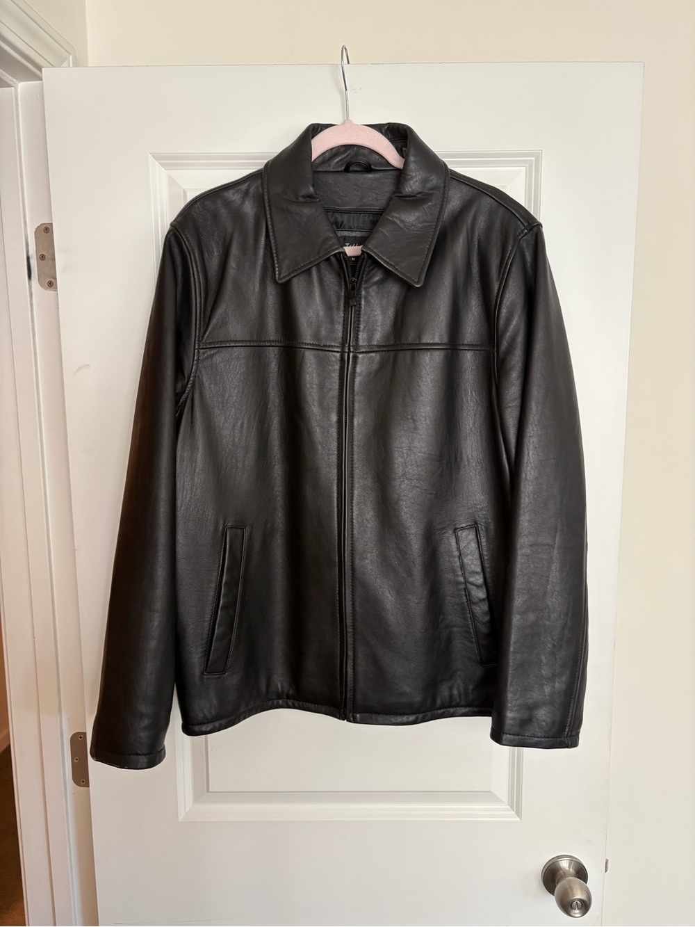 VTG 90s M.Julian(Wilson) Men's Black Leather Zip-Front Bomber Jacket